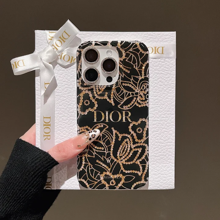 DIOR iphone18promaxケース 花柄 箔押し