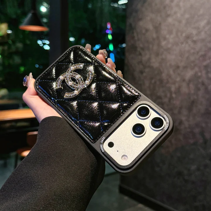 chanel iphone18promaxケース ダイヤ柄 CCロゴ