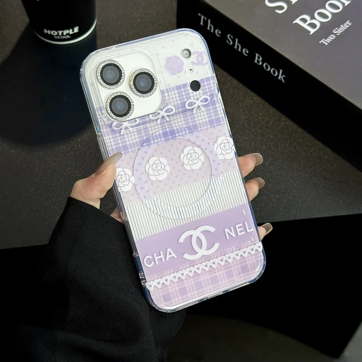 シャネル iphone18promaxケース パープル