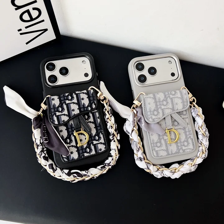 dior iphone18proケース 手首 バンド チェーン付き