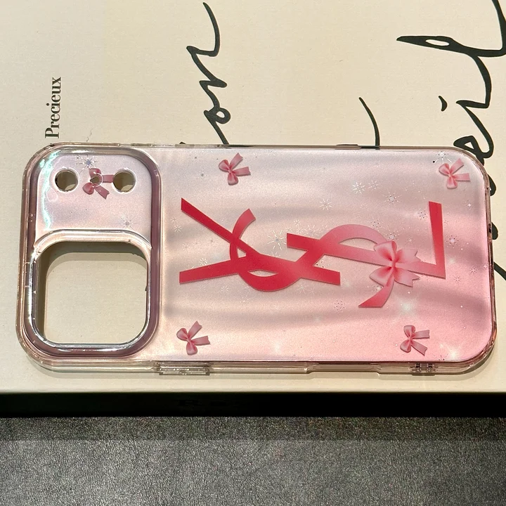 サンローラン iphone18promaxケース 星&リボン