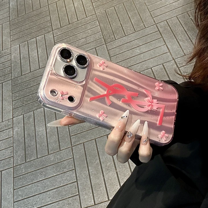 YSL iphone18proケース 透明 縁