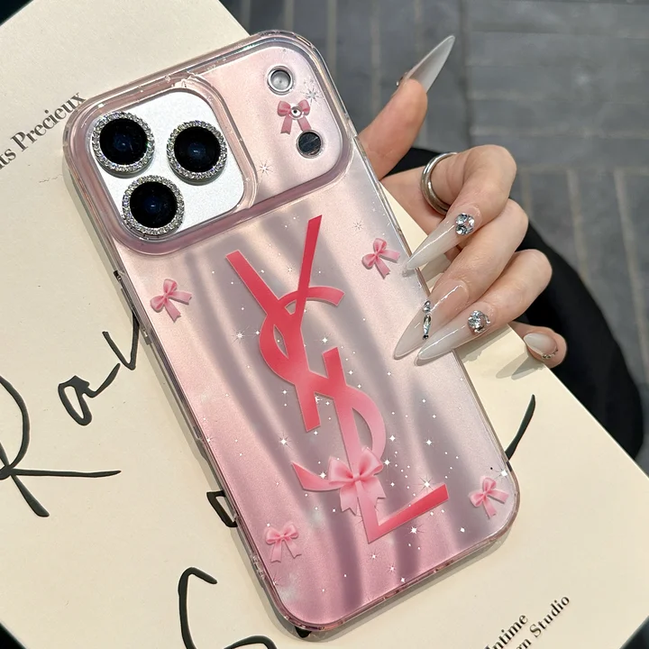 YSL iphone18proケース 一体型 レンズ保護