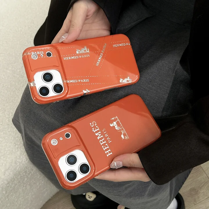 オレンジ Hermes iphone18 携帯ケース