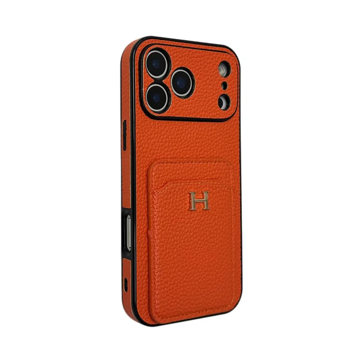 エルメス iphone18proケース ライチ柄 レザー
