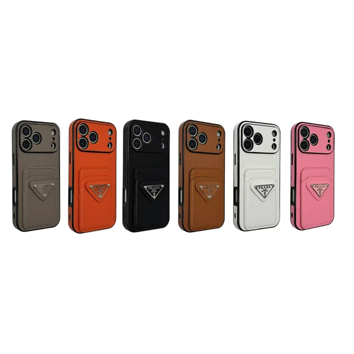 プラダ iphone18proケース 三角プレートロゴ