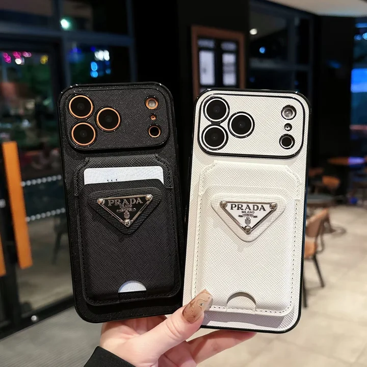 プラダ iphone18promaxケース カード入れ 三角ロゴ