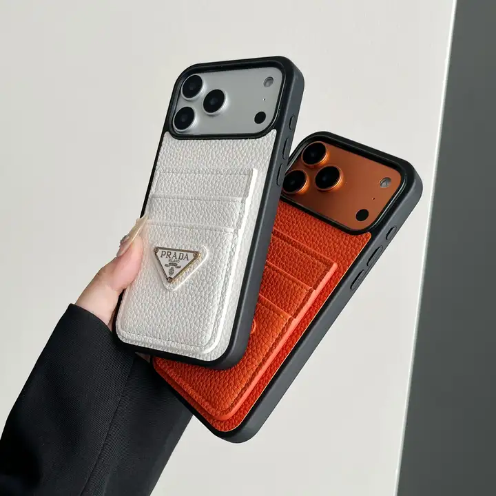 Prada iphone18pro携帯ケース 背面 カード 入れ