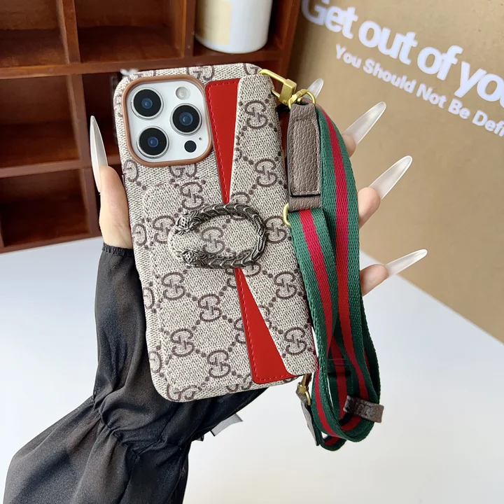 gucci iphone18proケース レザー バイカラー