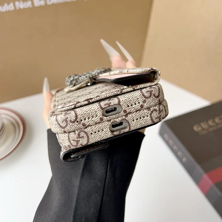 gucci iphone18proケース レザー バイカラー