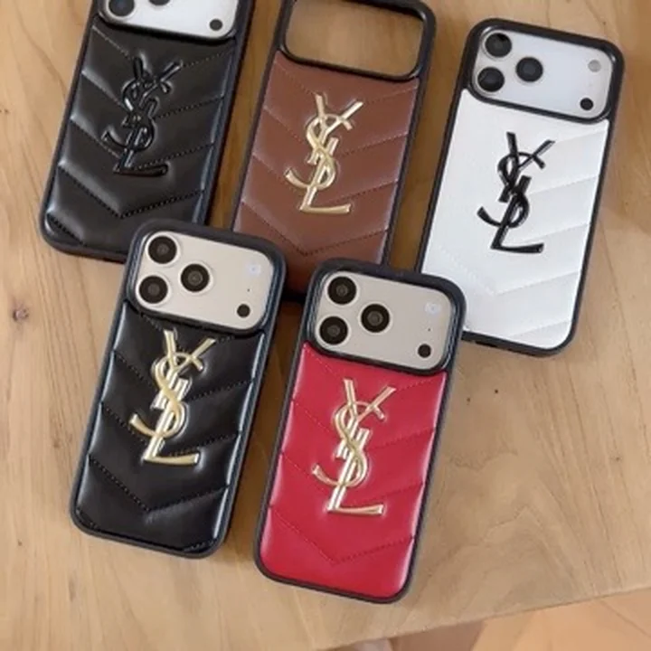YSL アイフォン18pro携帯ケース V型 キルティングレザー