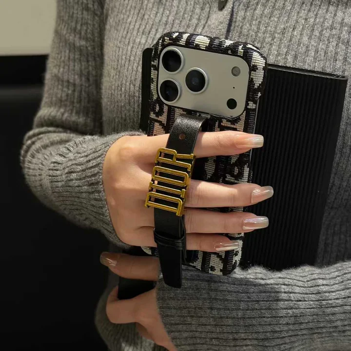 dior iphone18proケース 落下防止 ベルト付き