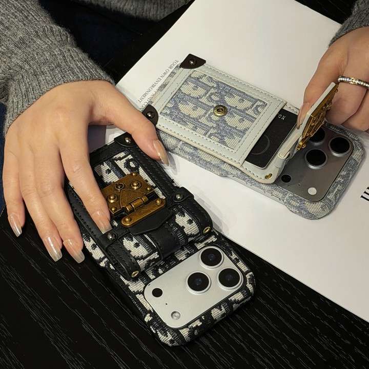 DIOR オブリーク iphone18proケース背面 収納 