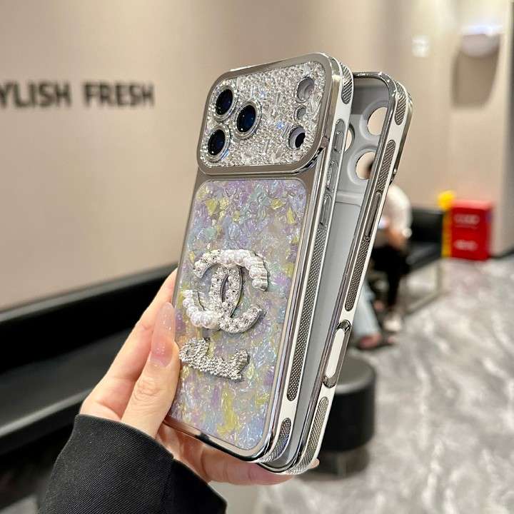 シャネル iphone18promaxケース ラインストーン付き