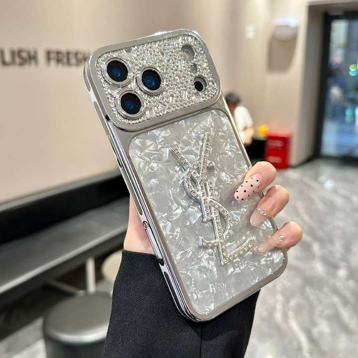 シャネル iphone18proケース 電気メッキ シルバー