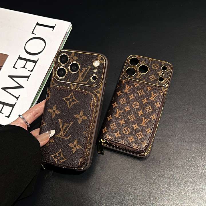 ルイヴィトン アイフォン 18プロ 携帯ケース 背面 ポケット付き