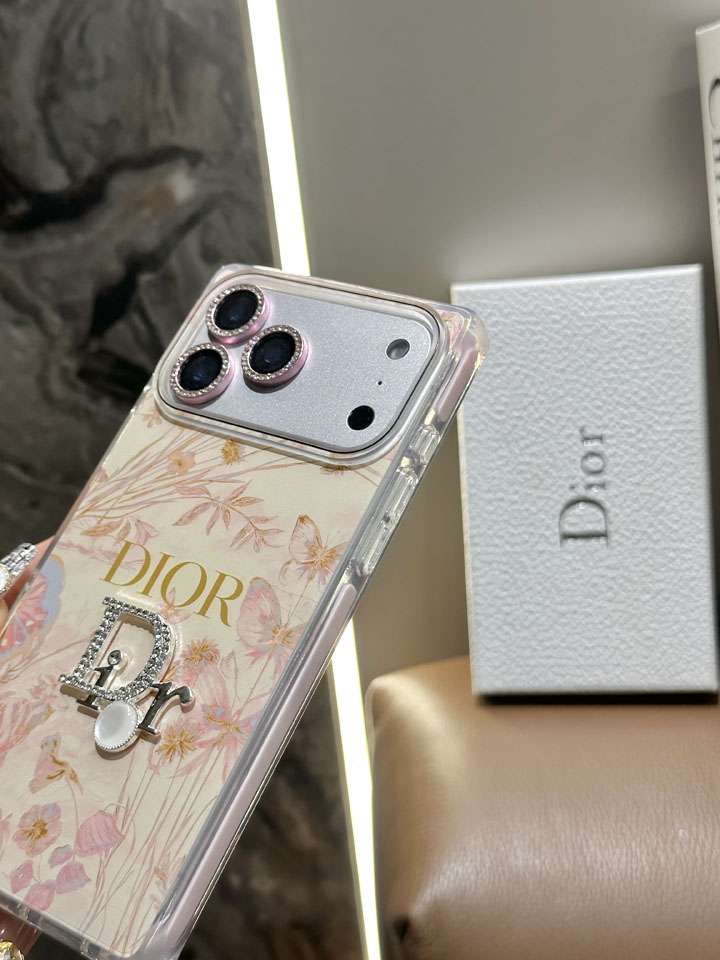 ディオール iphone18proケース 花柄 ピンク