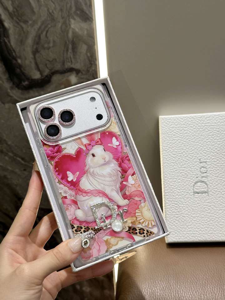 DIOR iphone18promaxケース かわいいウサギ