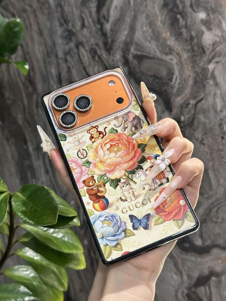gucci iphone18 ケース スクエア キラキラ
