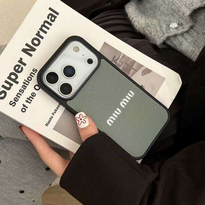 miu miu iphone18promax ケース チェック柄
