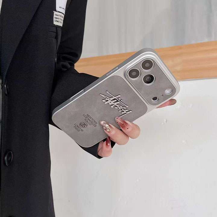 Stussy iphone18proケース 一体型レンズ保護
