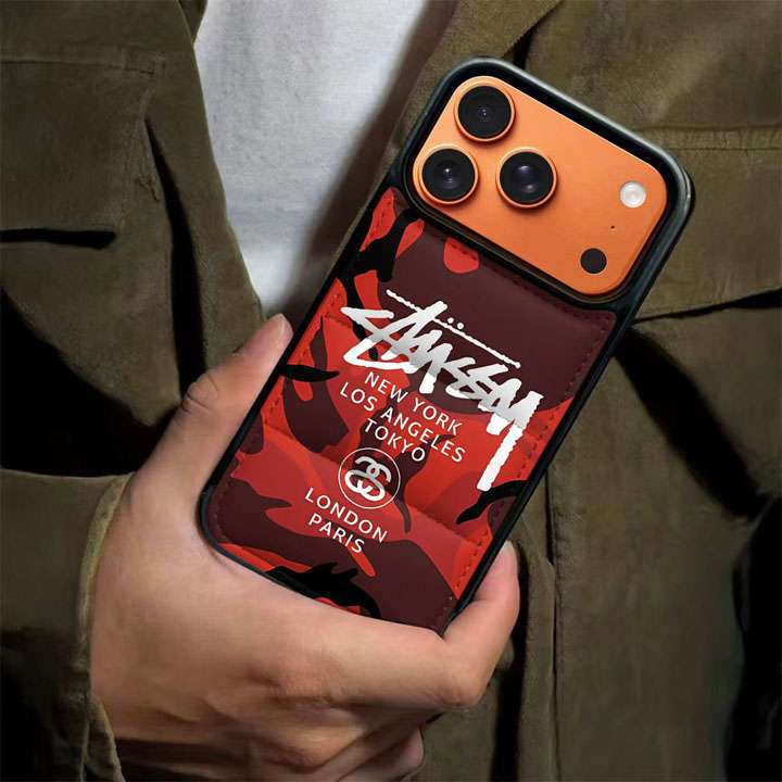 ステューシー iphone18promaxケース ジャケット風