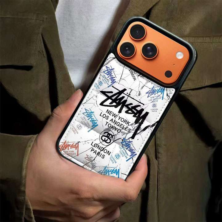 ステューシー iphone18promaxケース ダウン ふわふわ
