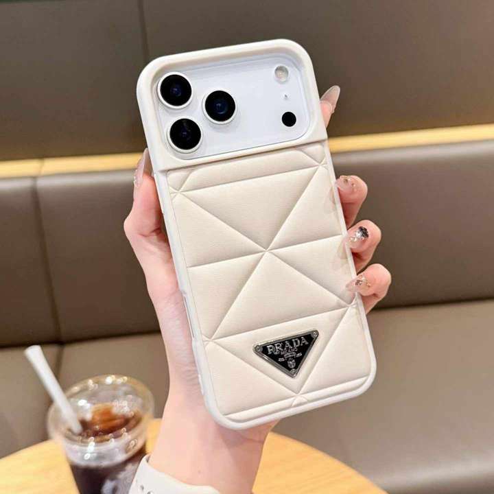 prada iphone18promaxケース レザー 菱形紋様