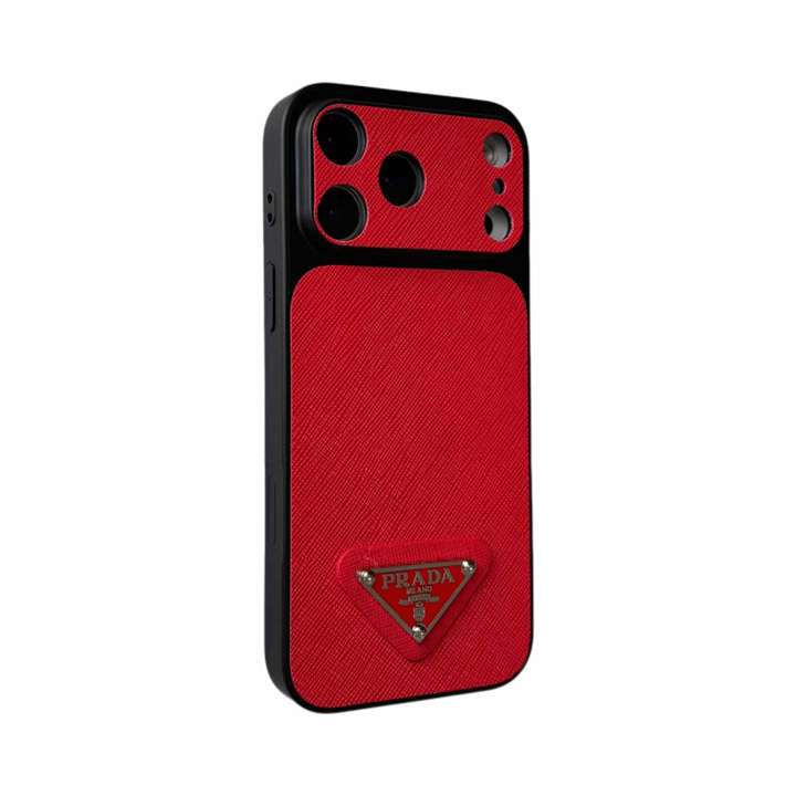 Prada iphone18promaxケース 十字紋 レザー