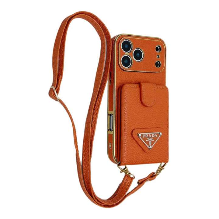 PRADA iphone18promaxケース 長いストラップ付き