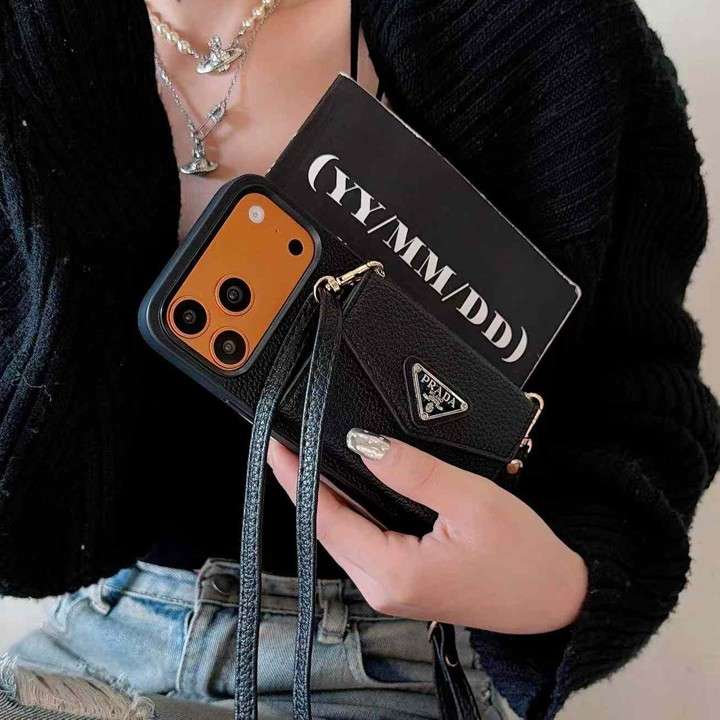 prada iphoen18promaxケース 折りたたみ カード収納