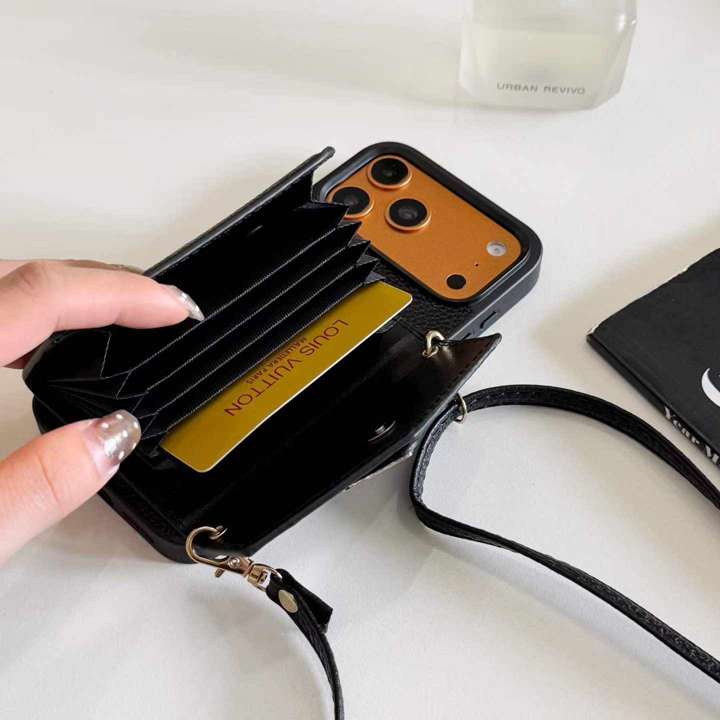 prada iphoen18promaxケース 折りたたみ カード収納