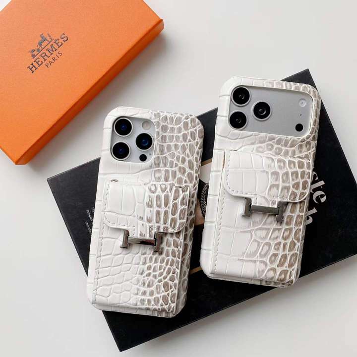 HERMES iphone18proケース ワニ柄 レザー