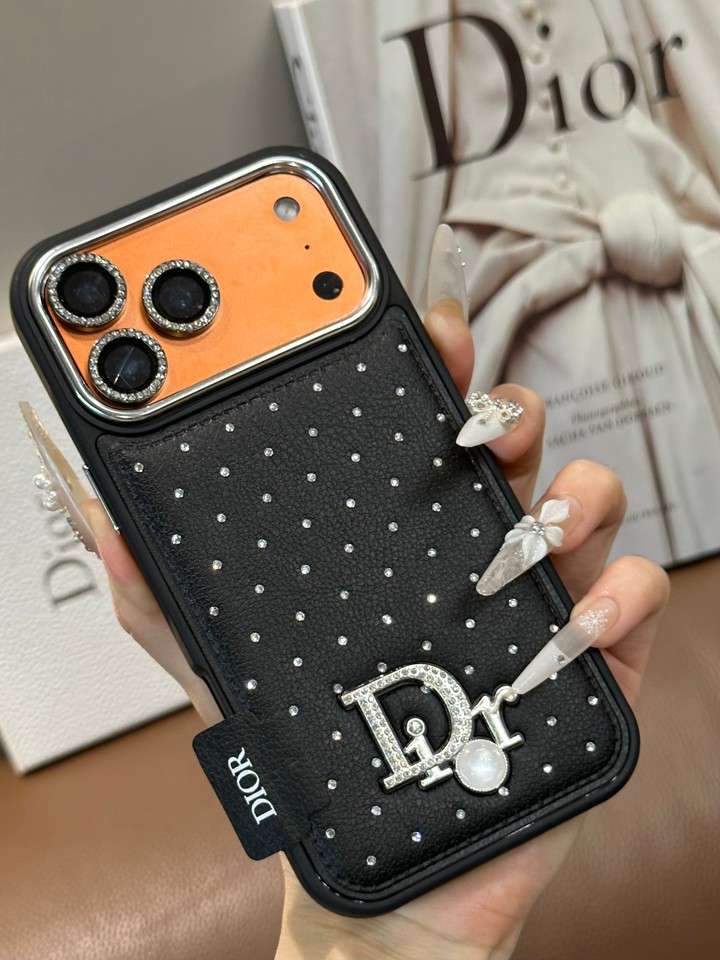 Dior iphone18proケース ダイヤ柄 フルカバー