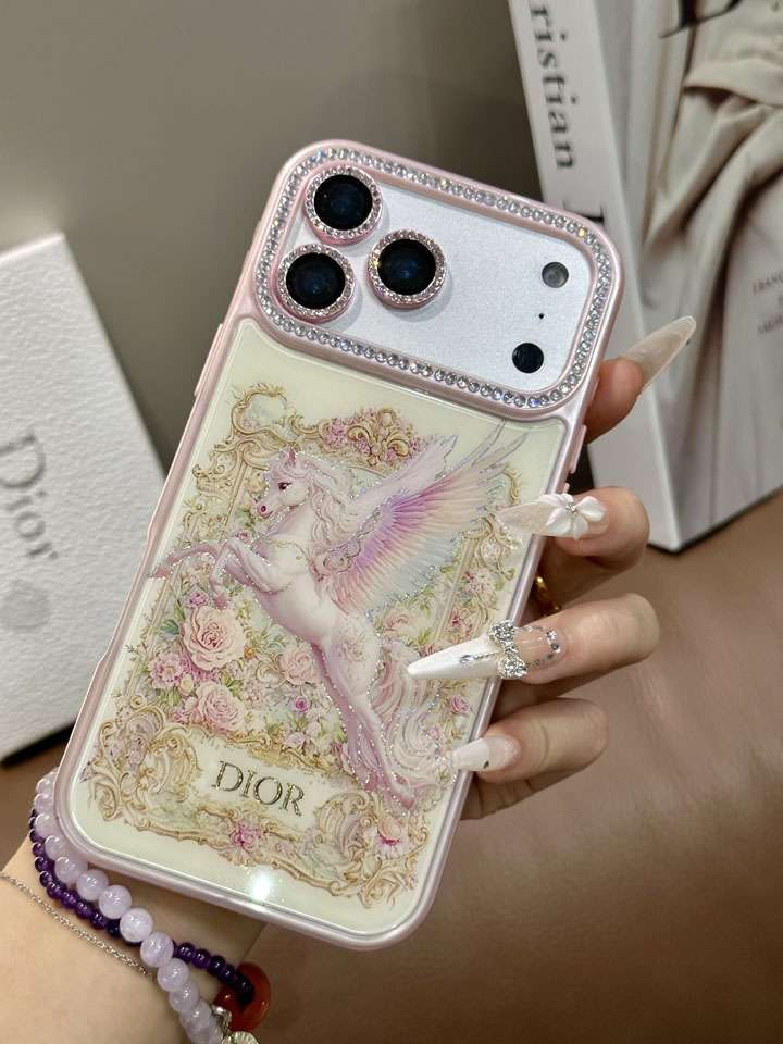 ディオールiphone18proケース 花柄