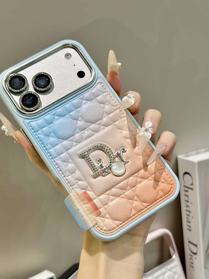 Dior iphone18proケース ラインストーンロゴ