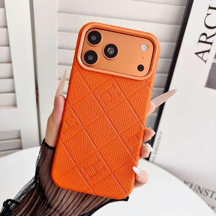 エルメス iPhone18pro ケース エンボスレザー