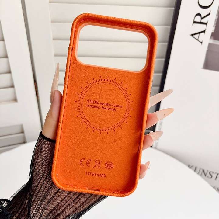 エルメス iPhone18pro ケース エンボスレザー