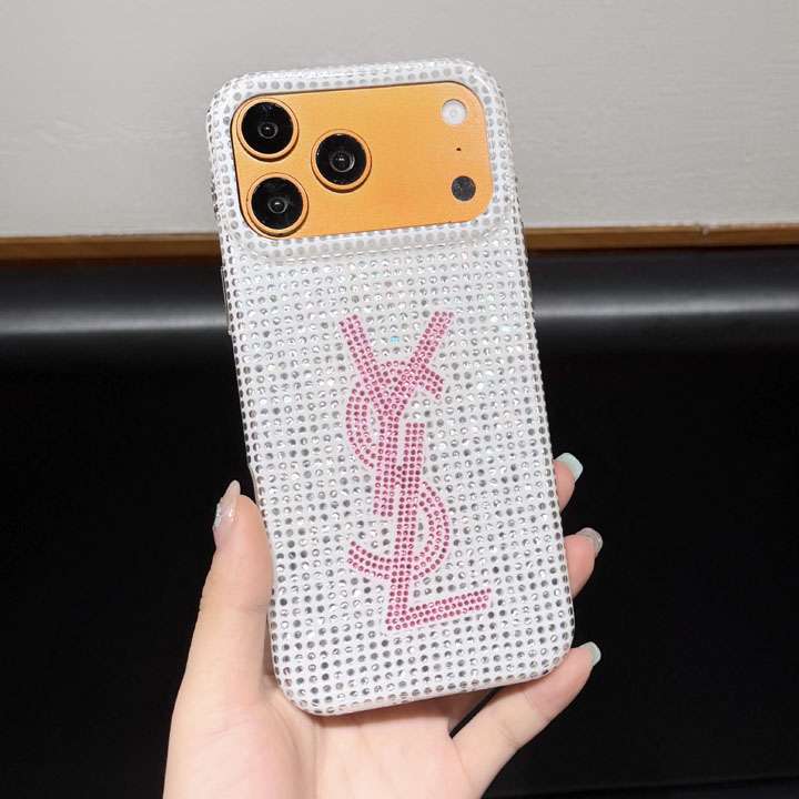 YSL マーク iphone18proケース チェック柄