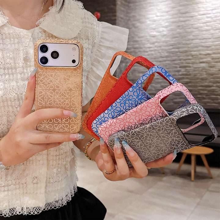 LOEWE iphone18proケース カラフル PUレザー