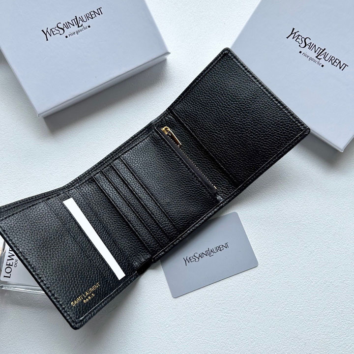 YSL カーフレザー 三つ折り財布