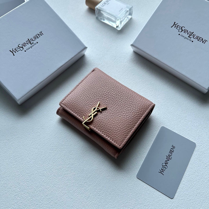 YSL カーフレザー 三つ折り財布