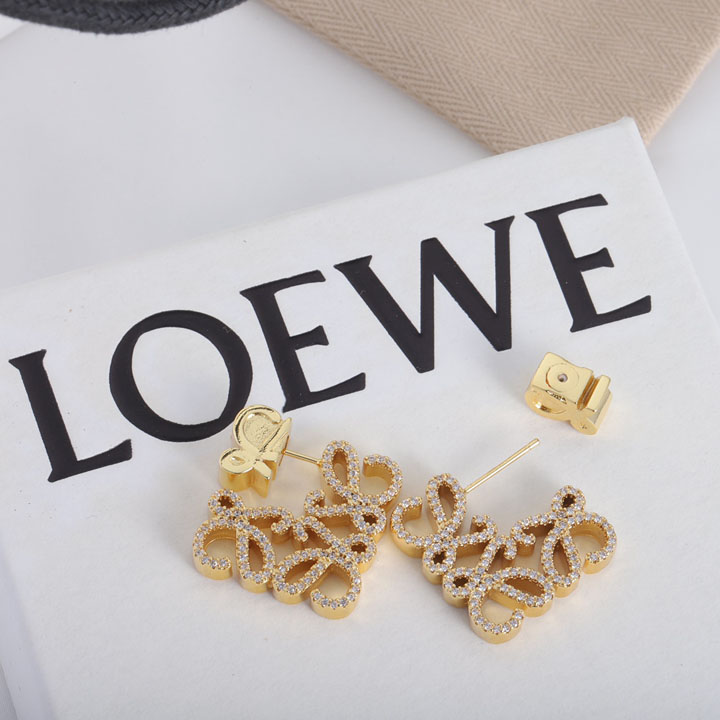 ロエベ Pave Anagram earrings