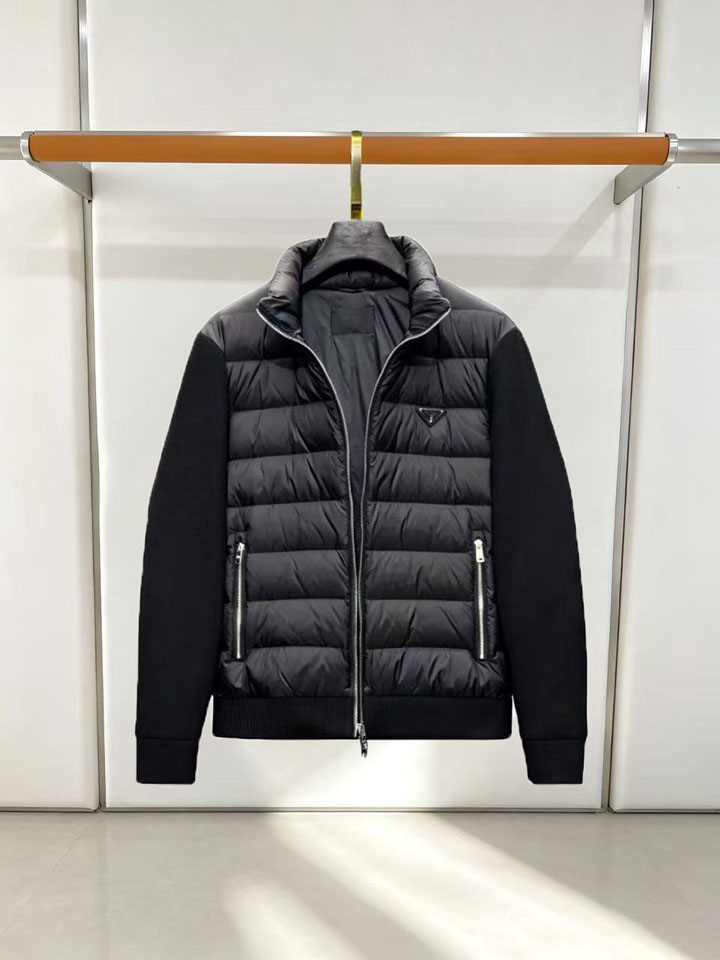 PRADA ニット切り替え ダウンコート