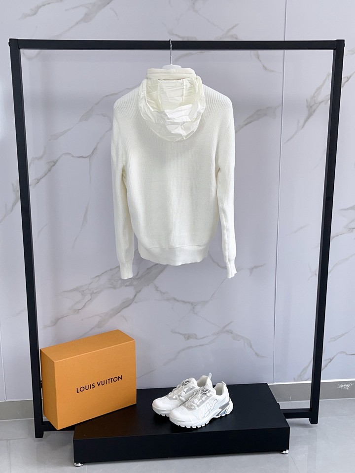 MONCLER メンズ ニット切り替えダウン ホワイト 白