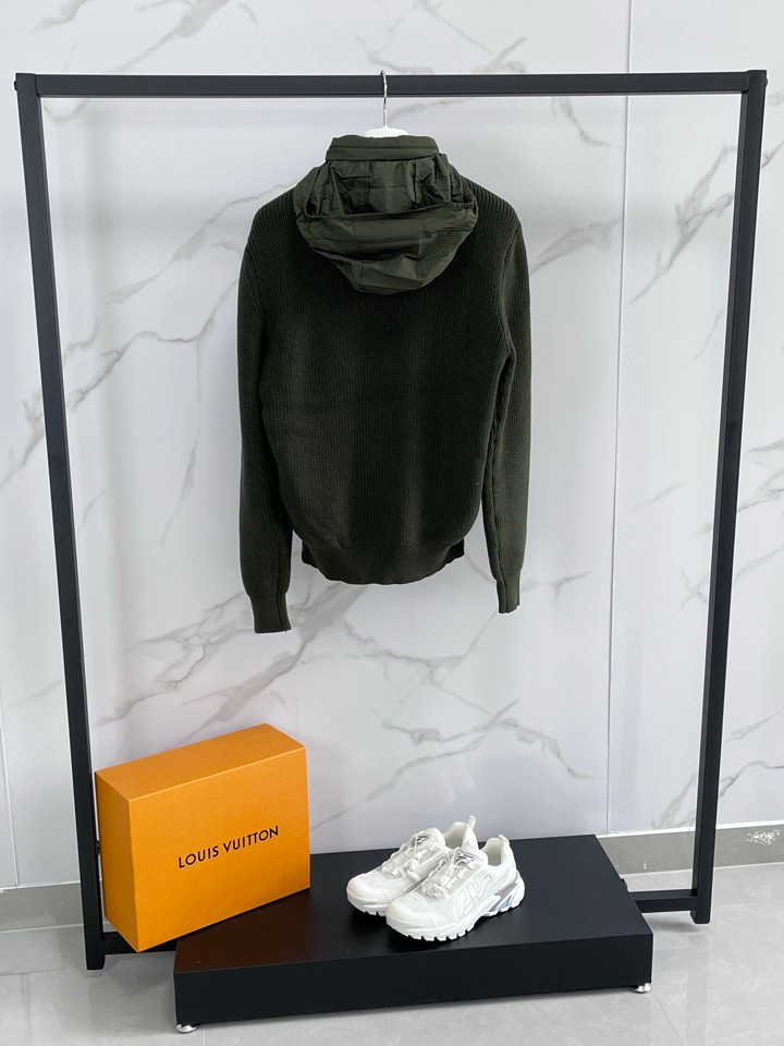 MONCLER フード付き ニット切り替えダウン